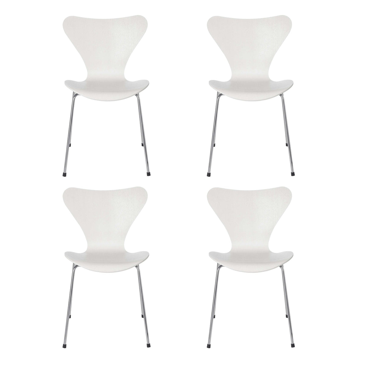 Fritz Hansen Serie 7™ Stuhl gefärbte Esche Gestell Verchromt 4er Set
