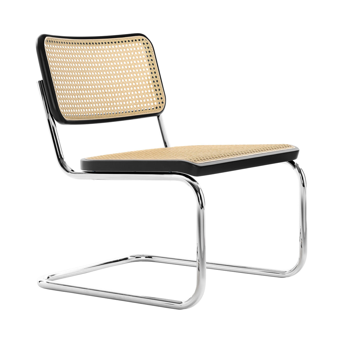 Thonet S 32 VL Freischwinger Lounge Stuhl Gestell verchromt