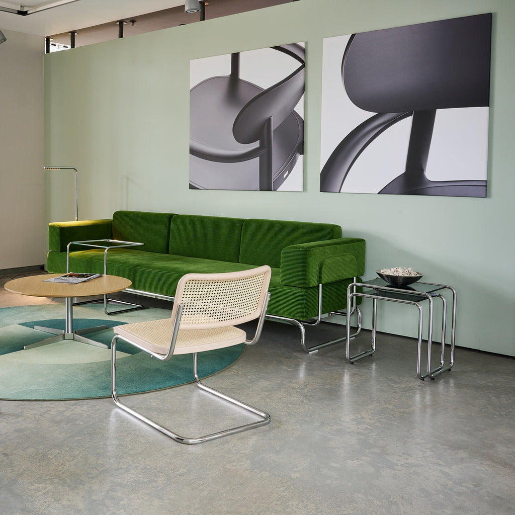 Thonet S 32 VL Freischwinger Lounge Stuhl Gestell verchromt