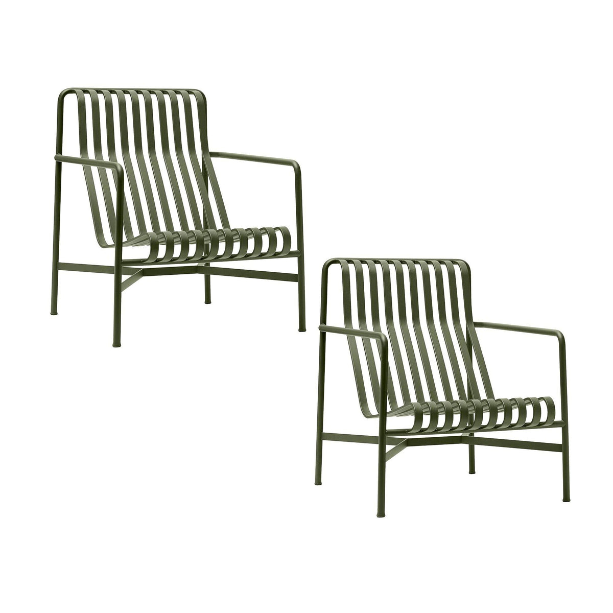 HAY Palissade Garten Loungesessel hoch 2er Set