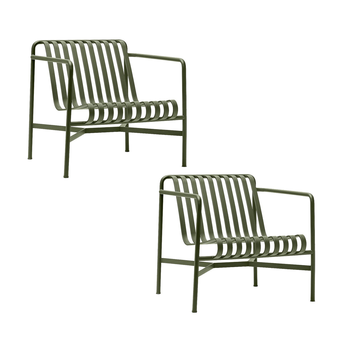 HAY Palissade Garten Loungesessel niedrig 2er Set