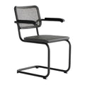 Thonet S 64 V Freischwinger Armlehnstuhl mit Rohrgeflecht Dark Melange
