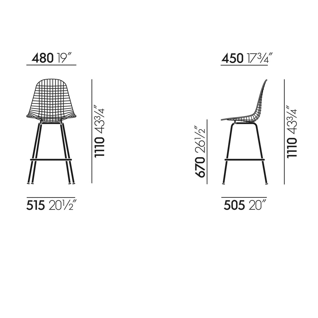 Vitra Eames Wire Barstuhl medium