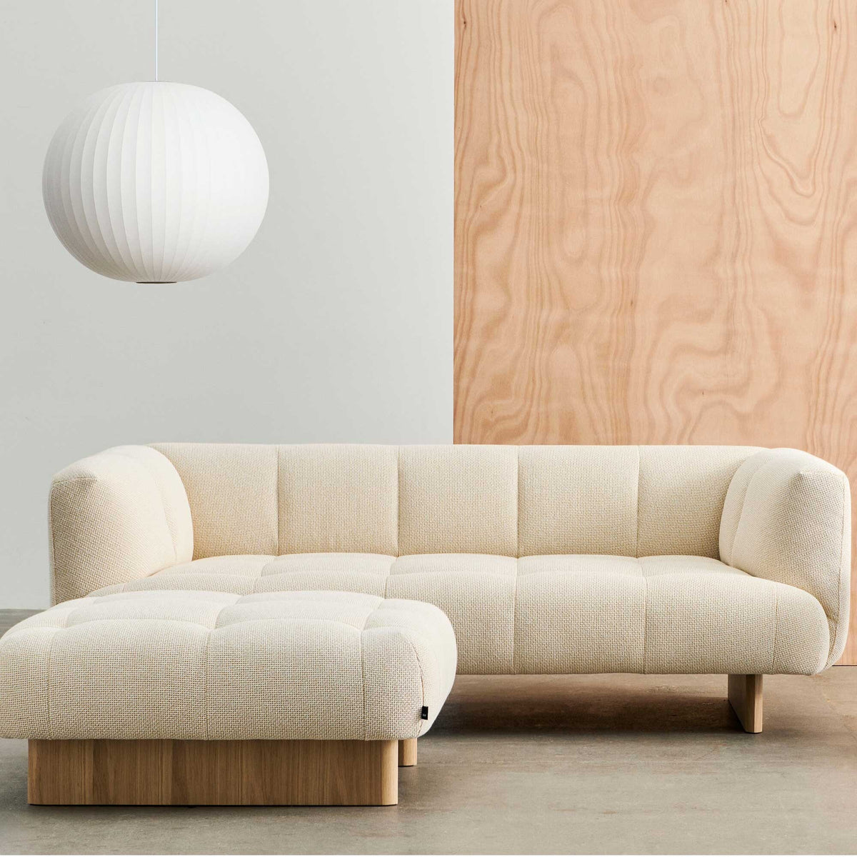 HAY Quilton Lift 2-Sitzer Sofa Gestell Eiche