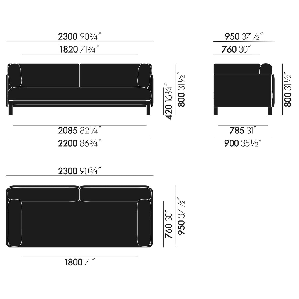 Vitra Anagram flexibles Modul-Sofa 230x95cm