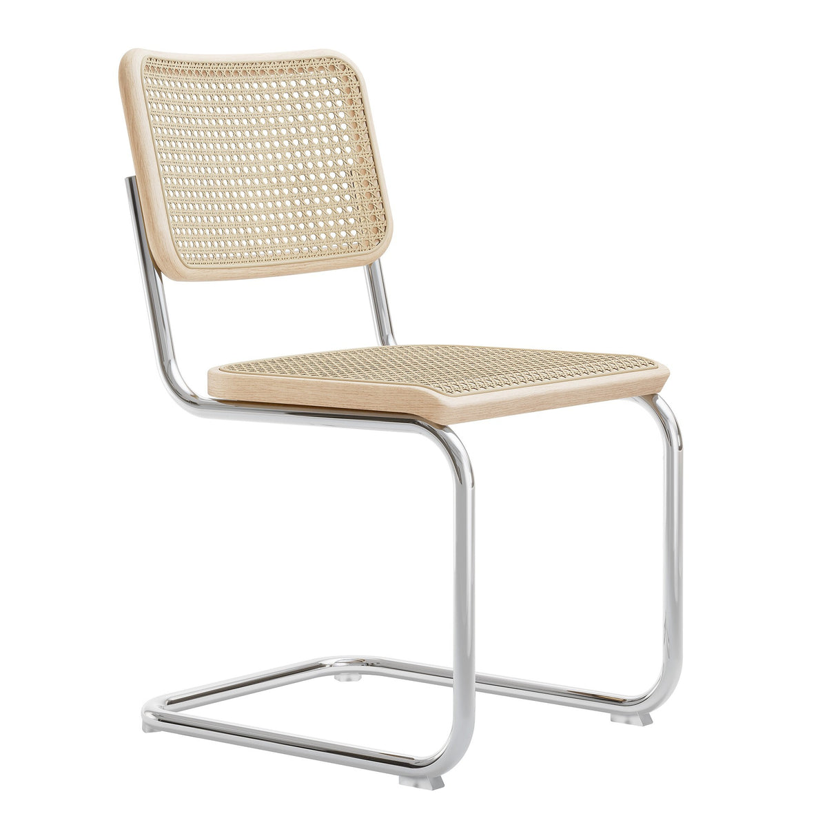 Thonet S 32 V Freischwinger Stuhl mit Rohrgeflecht Esche