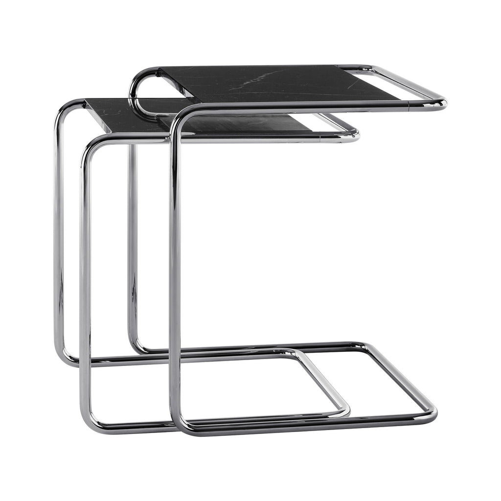 Thonet JS. THONET a personal Interpretation by Jil Sander B 97 Serious Beistelltisch 2er Set Marmor