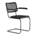 Thonet JS. THONET a personal Interpretation by Jil Sander S 64 V Serious Freischwinger Armlehnstuhl mit Rohrgeflecht