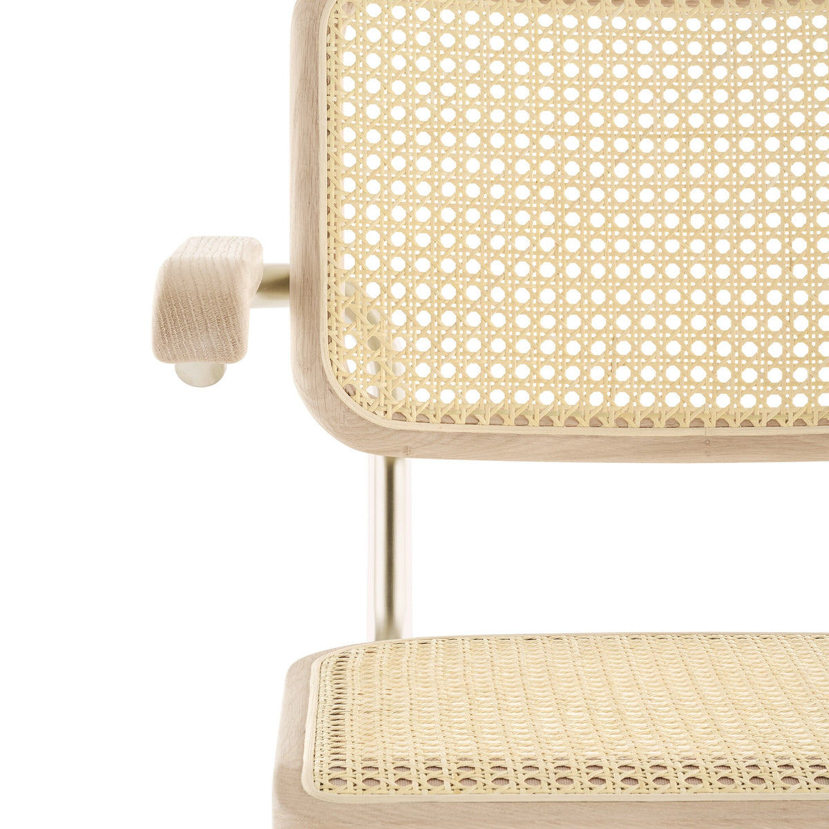 Thonet JS. THONET a personal Interpretation by Jil Sander S 64 V Nordic Freischwinger Armlehnstuhl mit Rohrgeflecht
