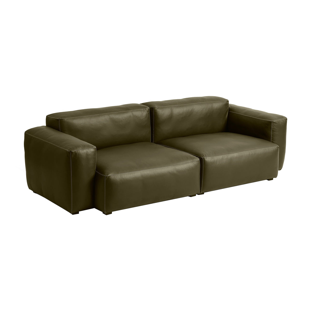 HAY Mags Soft 2,5-Sitzer Sofa Leder mit niedriger Armlehne 238x103,5x67cm