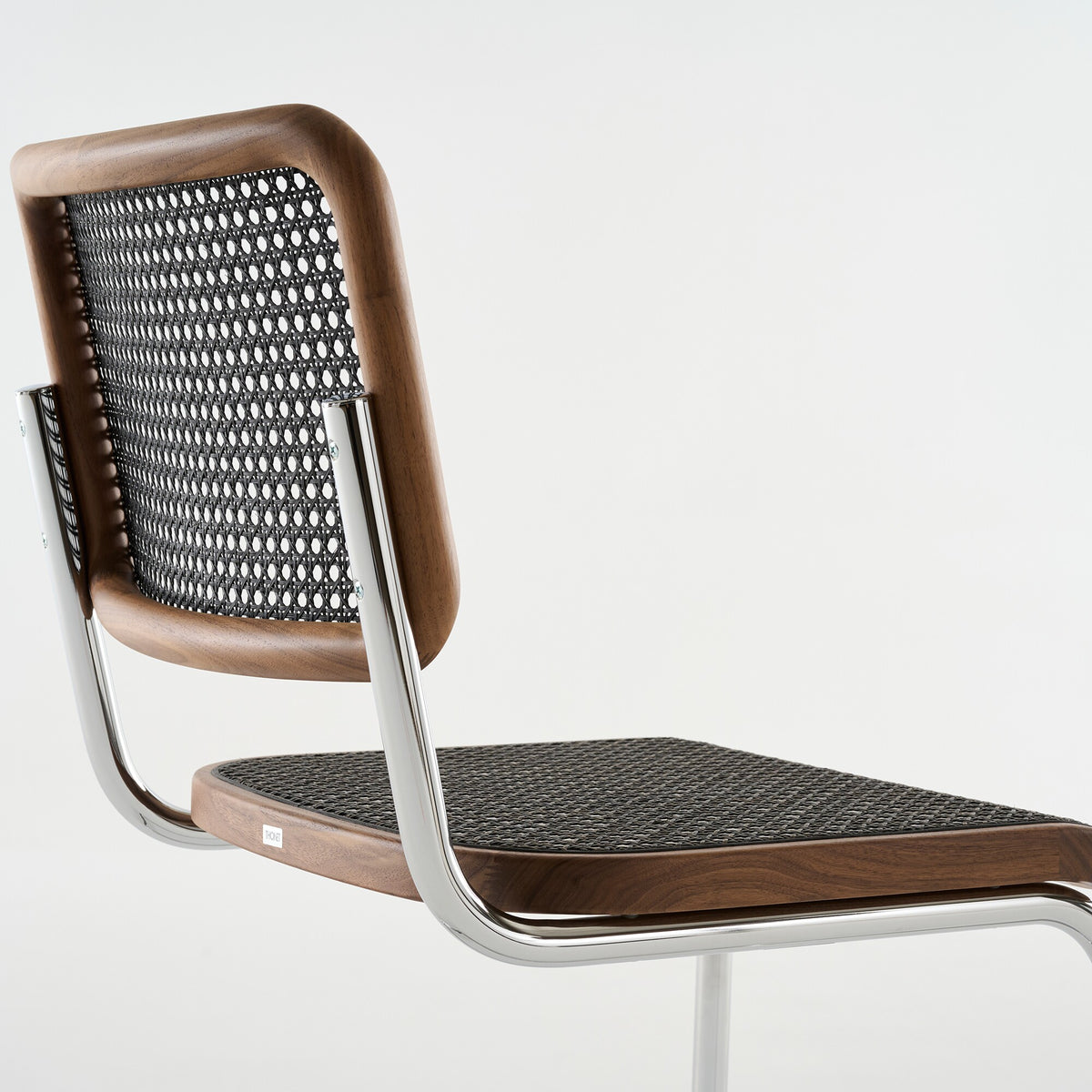 Thonet S 32 V Freischwinger Stuhl mit Rohrgeflecht Dark Melange Gestell verchromt