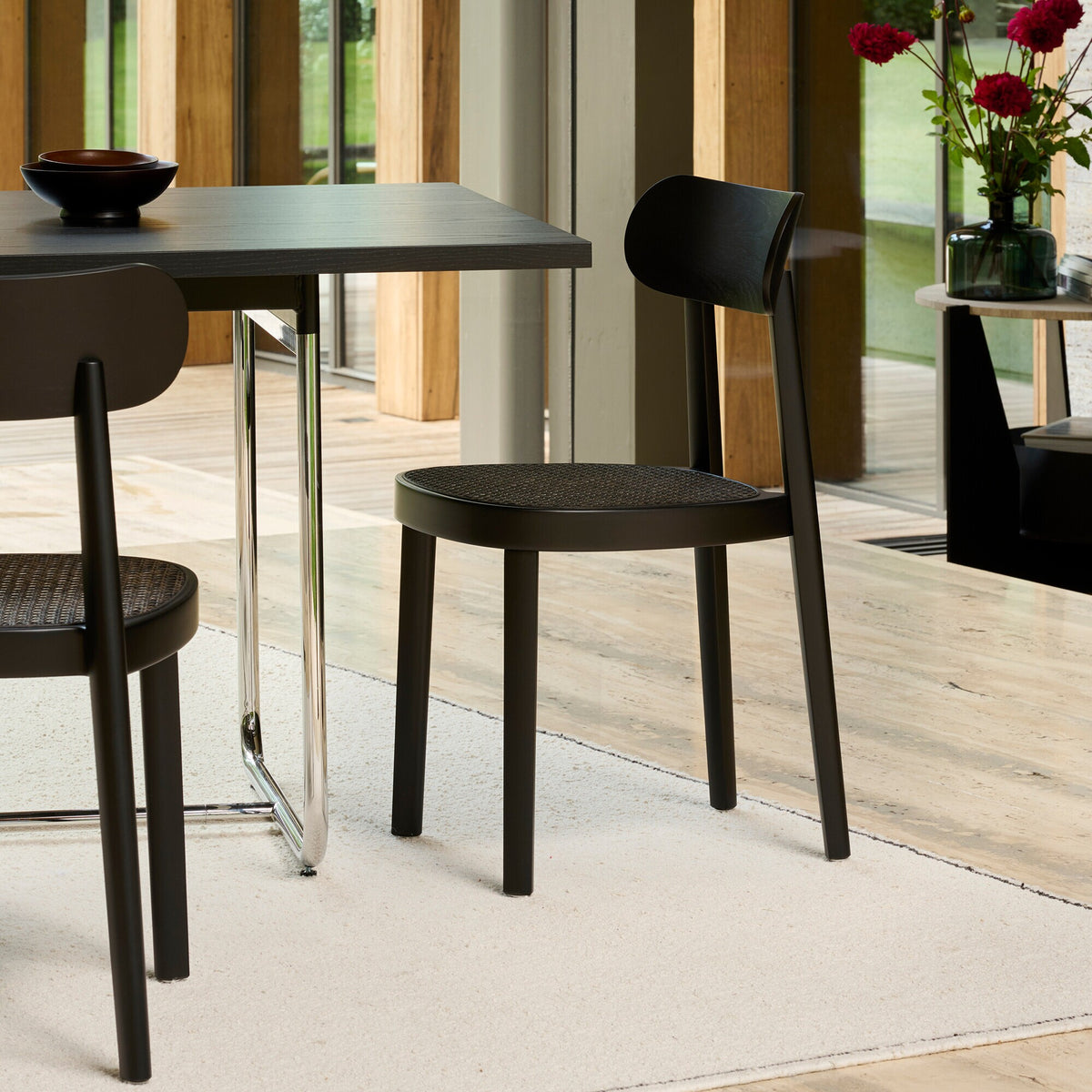 Thonet 118 Stuhl mit Rohrgeflecht Dark Melange