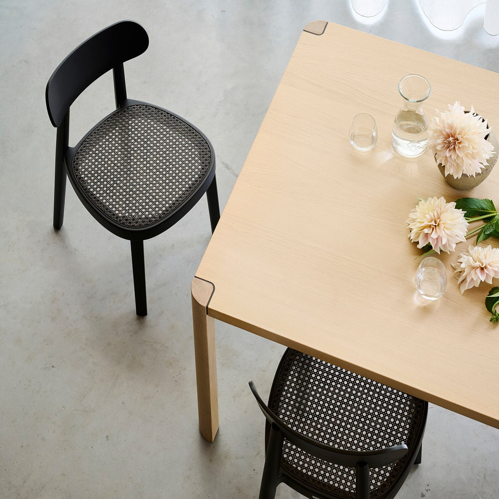 Thonet 118 Stuhl mit Rohrgeflecht Dark Melange