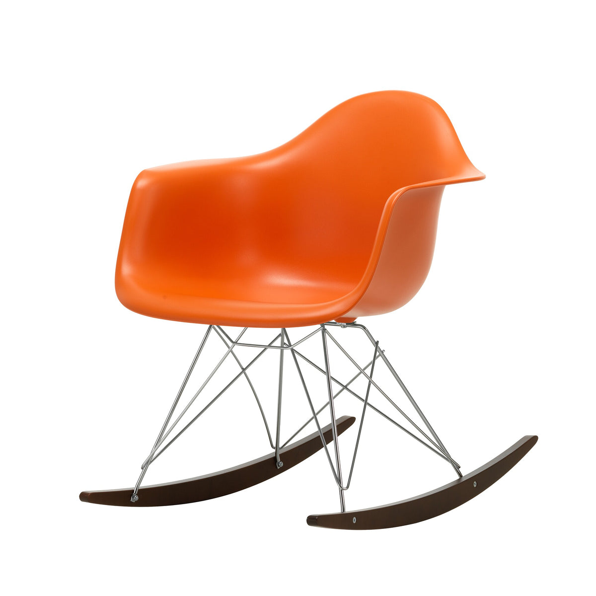 Vitra Eames Plastic Armchair RAR RE Schaukelstuhl verchromt Ahorn dunkel