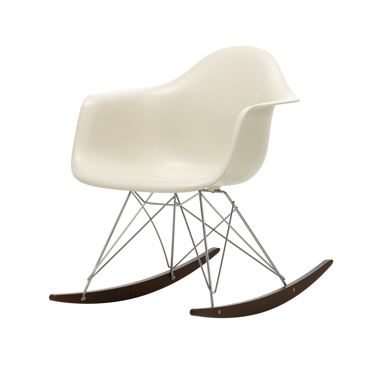 Vitra Eames Plastic Armchair RAR RE Schaukelstuhl verchromt Ahorn dunkel
