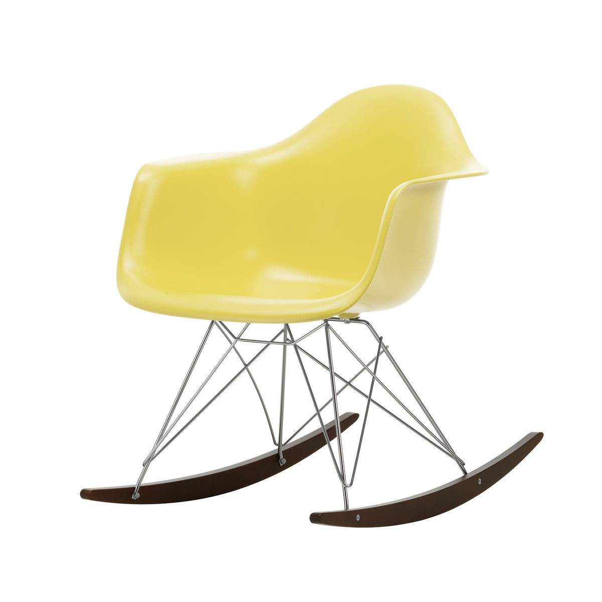 Vitra Eames Plastic Armchair RAR RE Schaukelstuhl verchromt Ahorn dunkel