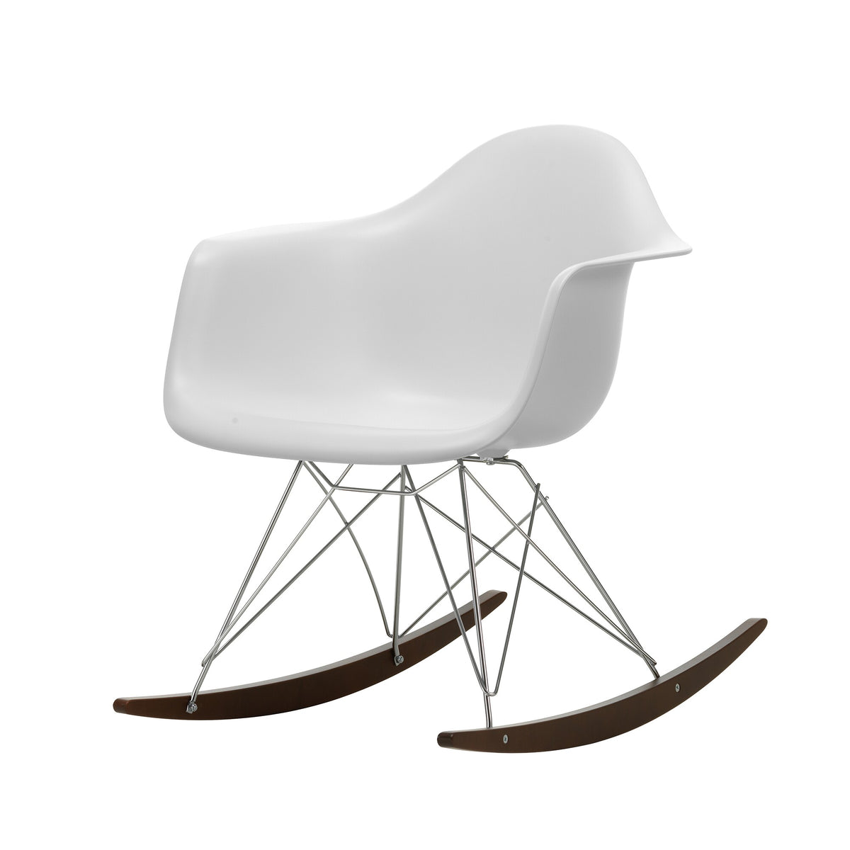 Vitra Eames Plastic Armchair RAR RE Schaukelstuhl verchromt Ahorn dunkel