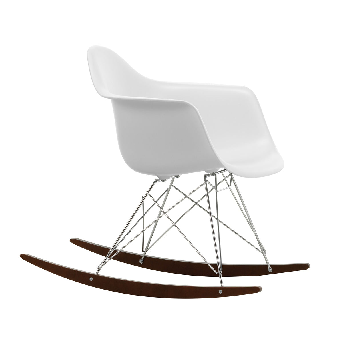Vitra Eames Plastic Armchair RAR RE Schaukelstuhl verchromt Ahorn dunkel