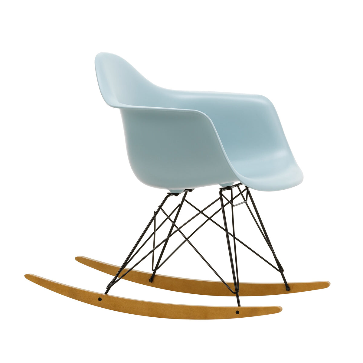 Vitra Eames Plastic Armchair RAR RE Schaukelstuhl schwarz Ahorn gelblich