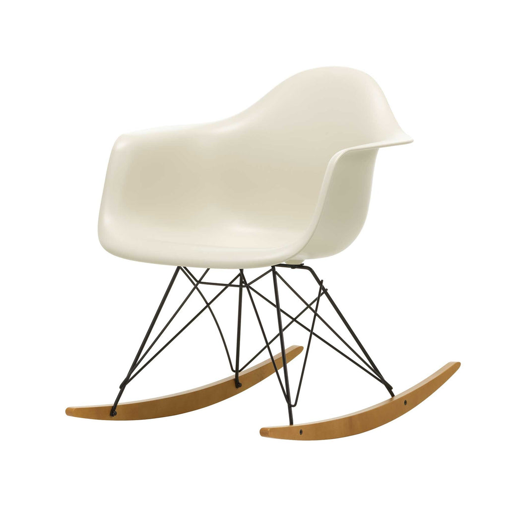 Vitra Eames Plastic Armchair RAR RE Schaukelstuhl schwarz Ahorn gelblich