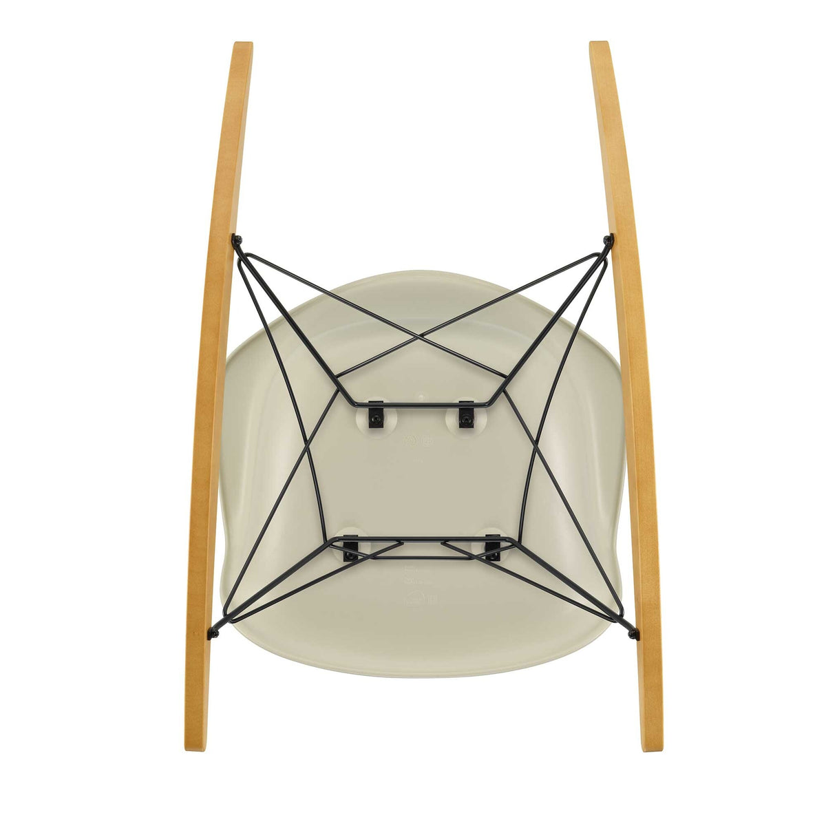 Vitra Eames Plastic Armchair RAR RE Schaukelstuhl schwarz Ahorn gelblich