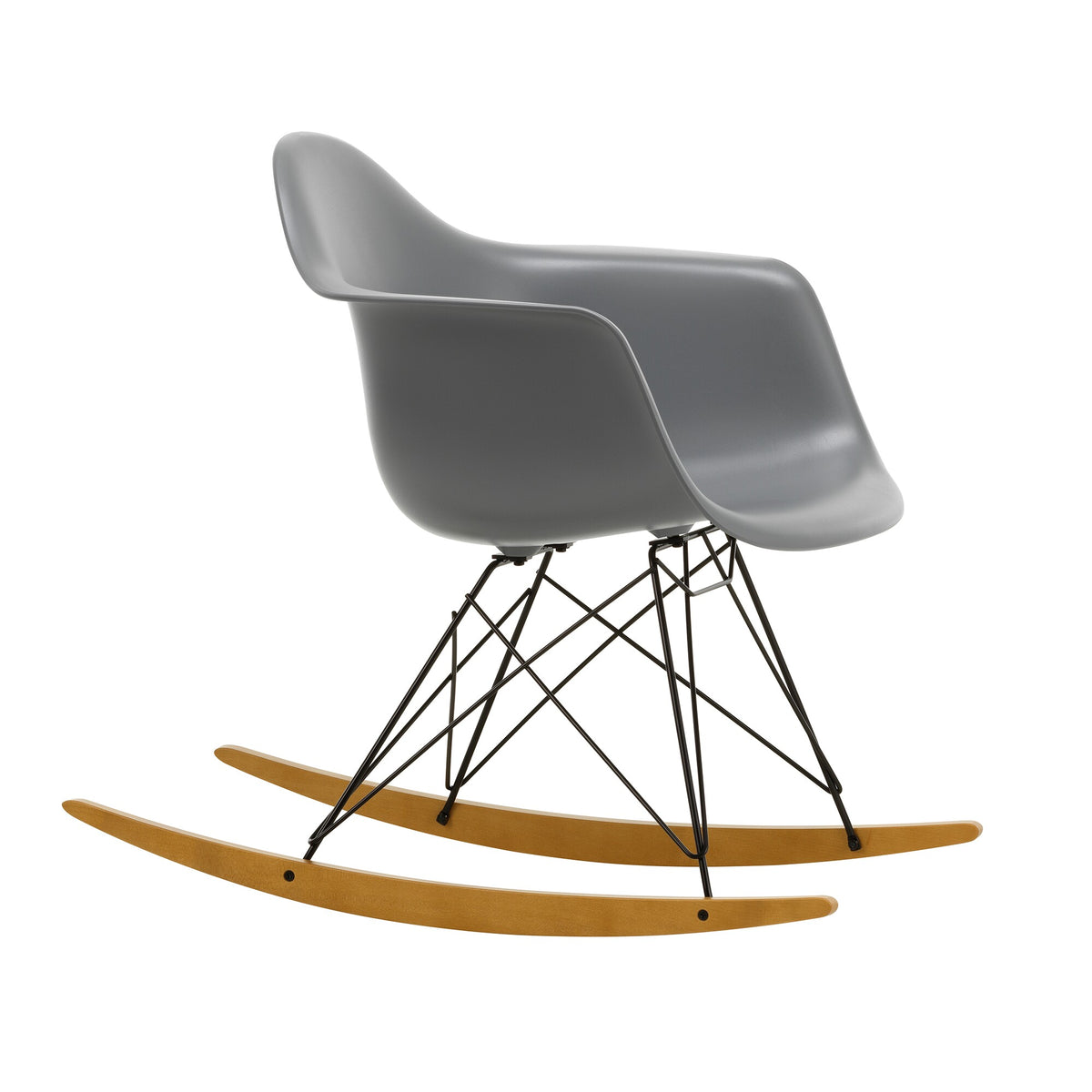 Vitra Eames Plastic Armchair RAR RE Schaukelstuhl schwarz Ahorn gelblich