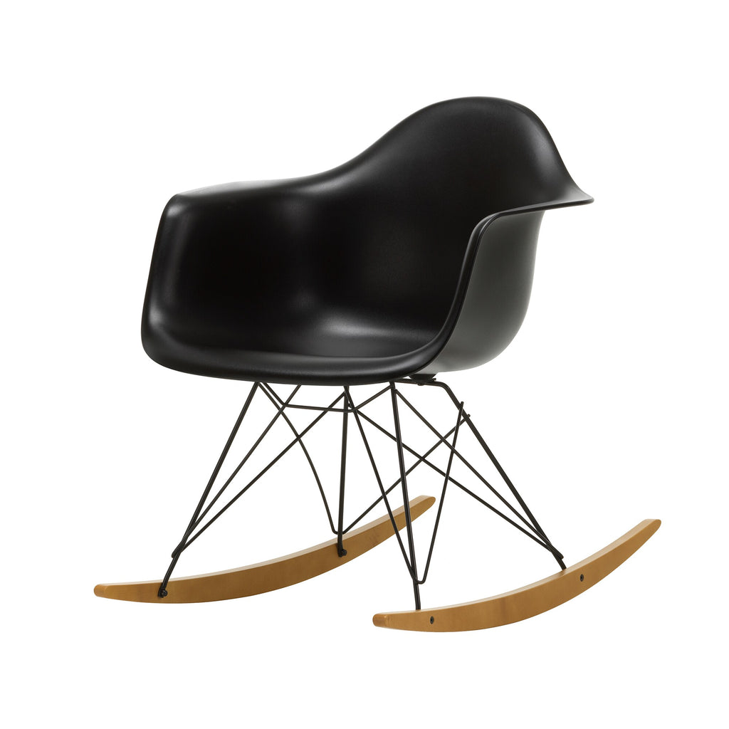 Vitra Eames Plastic Armchair RAR RE Schaukelstuhl schwarz Ahorn gelblich