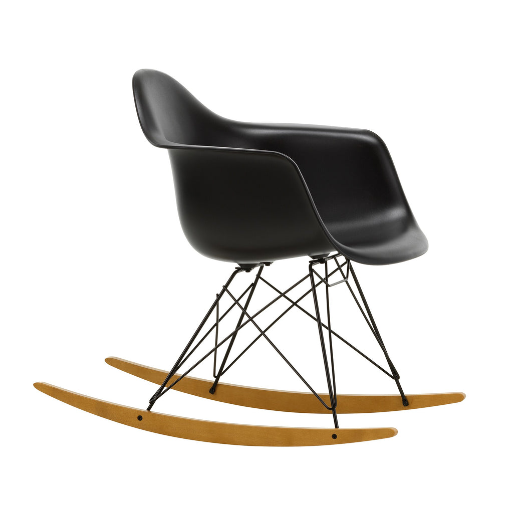 Vitra Eames Plastic Armchair RAR RE Schaukelstuhl schwarz Ahorn gelblich