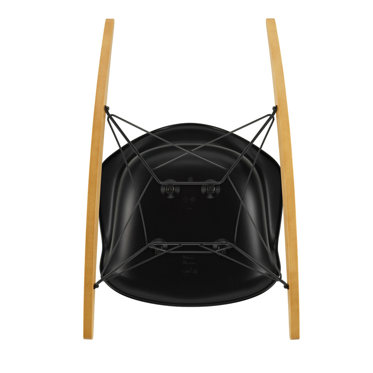 Vitra Eames Plastic Armchair RAR RE Schaukelstuhl schwarz Ahorn gelblich