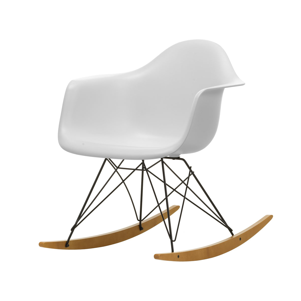 Vitra Eames Plastic Armchair RAR RE Schaukelstuhl schwarz Ahorn gelblich