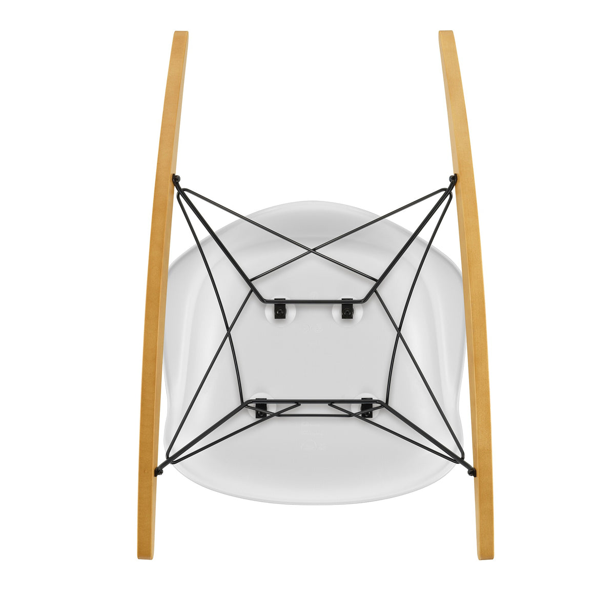 Vitra Eames Plastic Armchair RAR RE Schaukelstuhl schwarz Ahorn gelblich