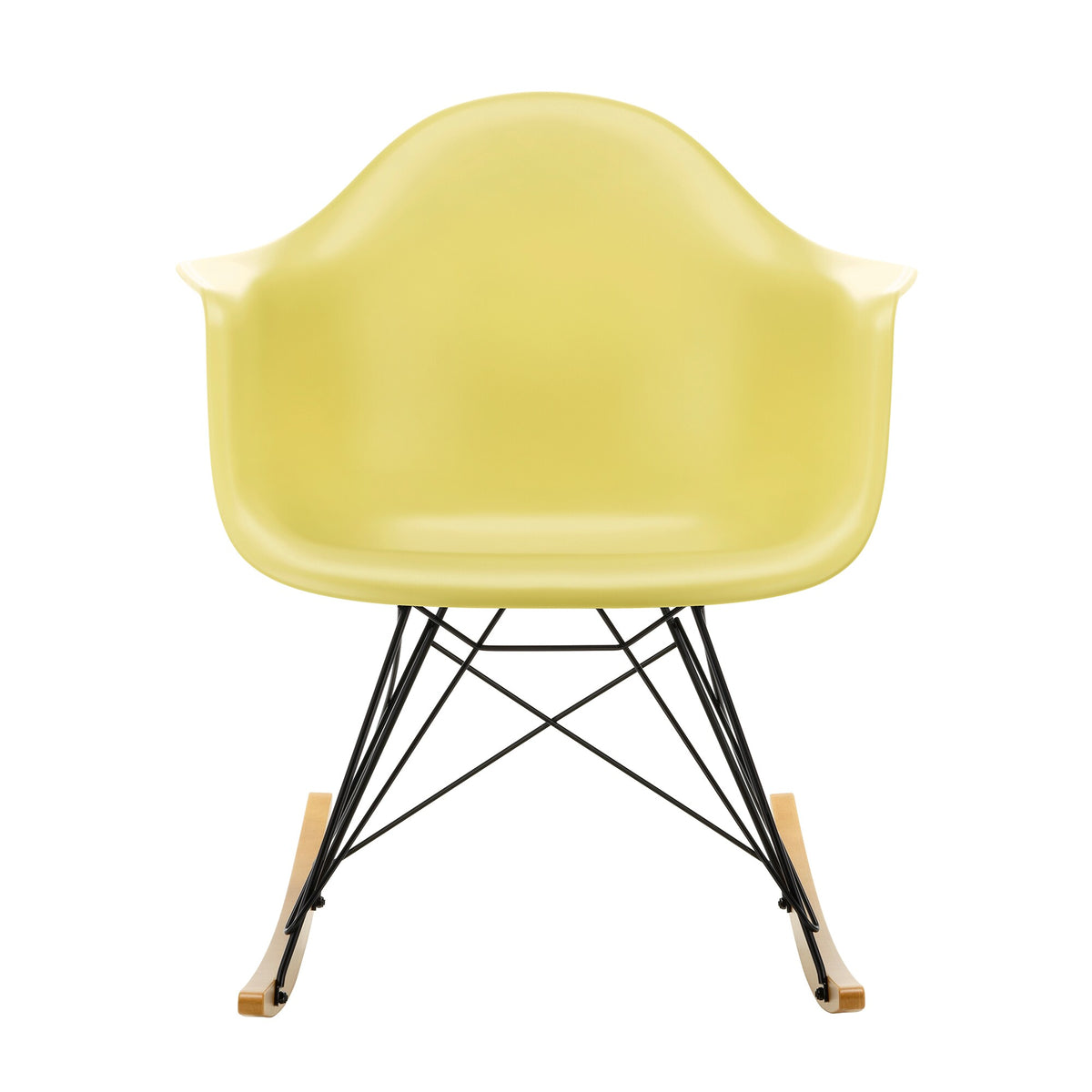 Vitra Eames Plastic Armchair RAR RE Schaukelstuhl schwarz Ahorn gelblich