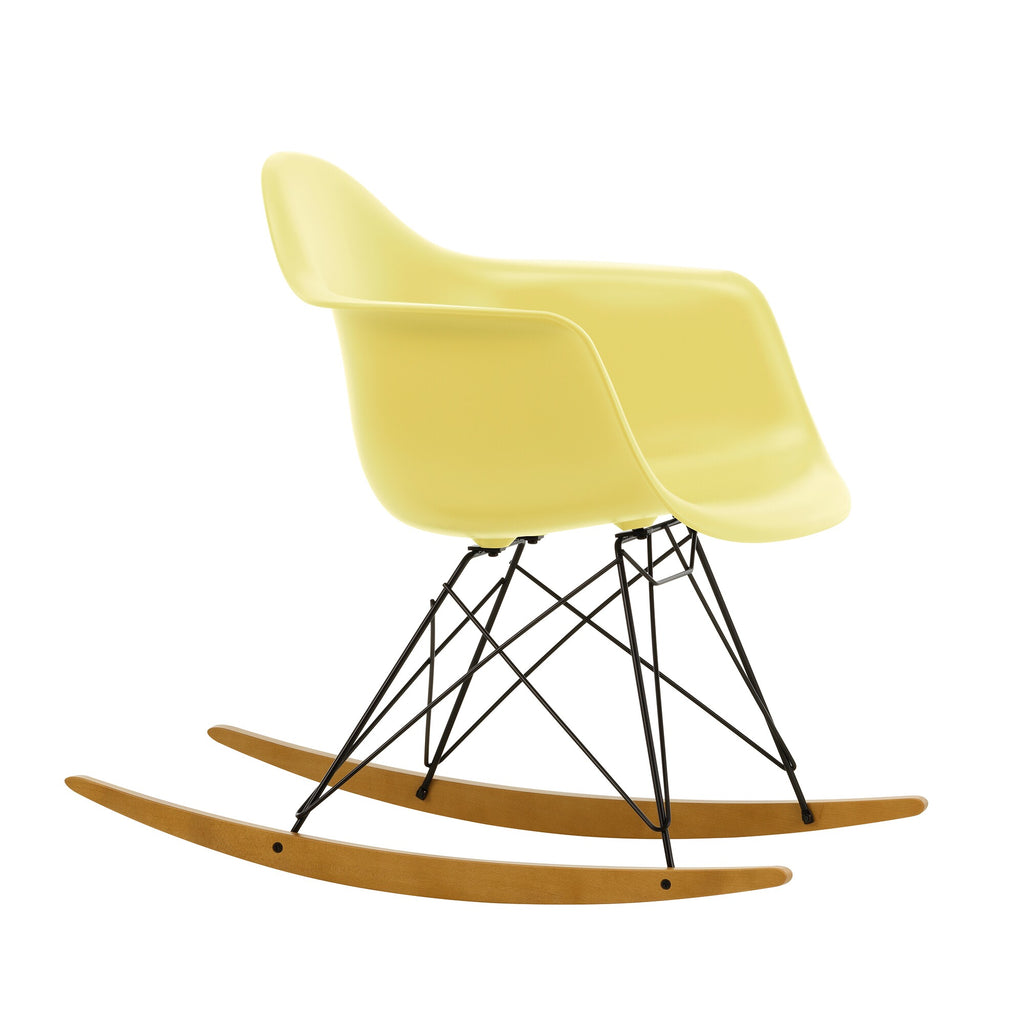 Vitra Eames Plastic Armchair RAR RE Schaukelstuhl schwarz Ahorn gelblich