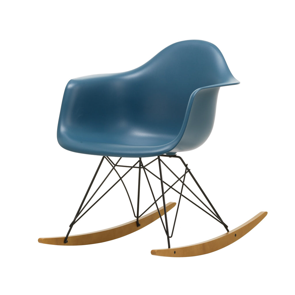 Vitra Eames Plastic Armchair RAR RE Schaukelstuhl schwarz Ahorn gelblich