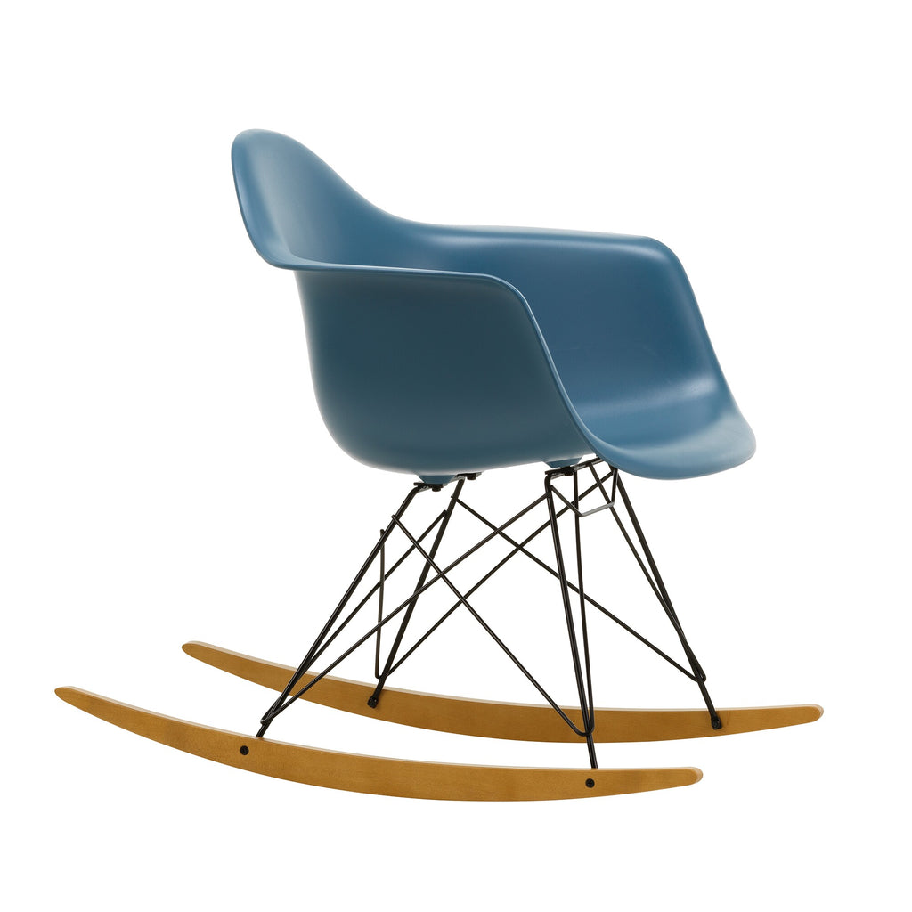 Vitra Eames Plastic Armchair RAR RE Schaukelstuhl schwarz Ahorn gelblich