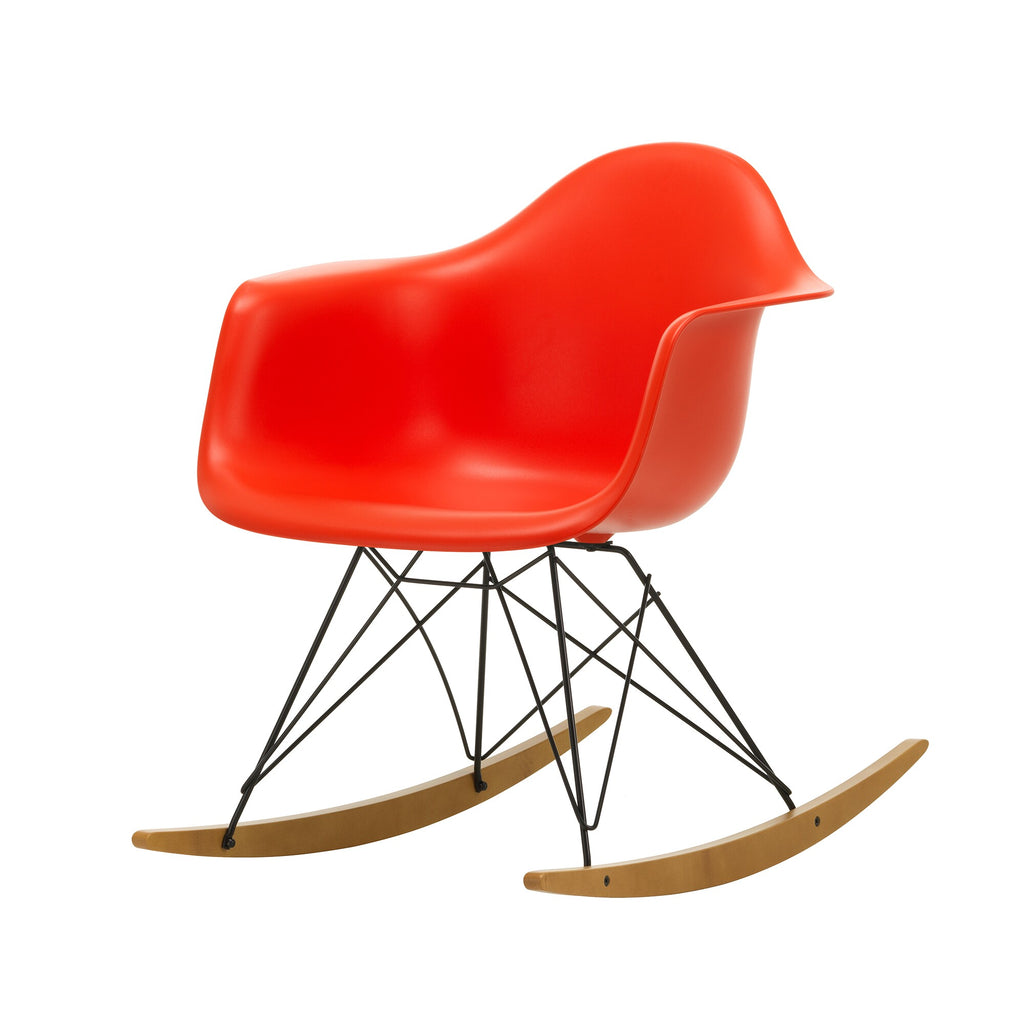 Vitra Eames Plastic Armchair RAR RE Schaukelstuhl schwarz Ahorn gelblich