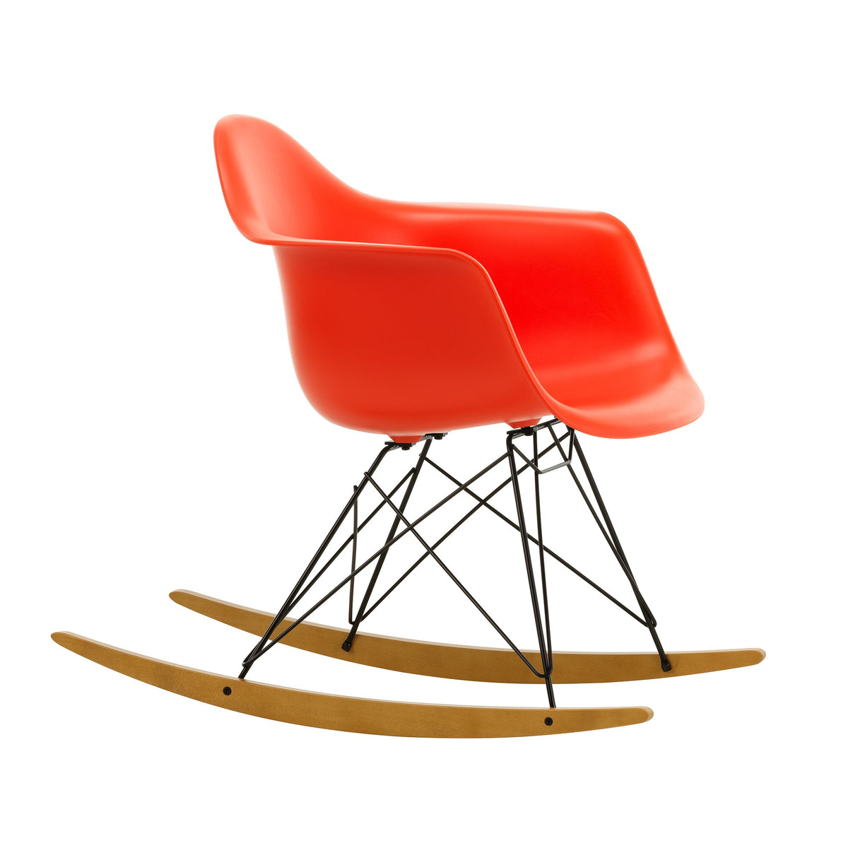 Vitra Eames Plastic Armchair RAR RE Schaukelstuhl schwarz Ahorn gelblich