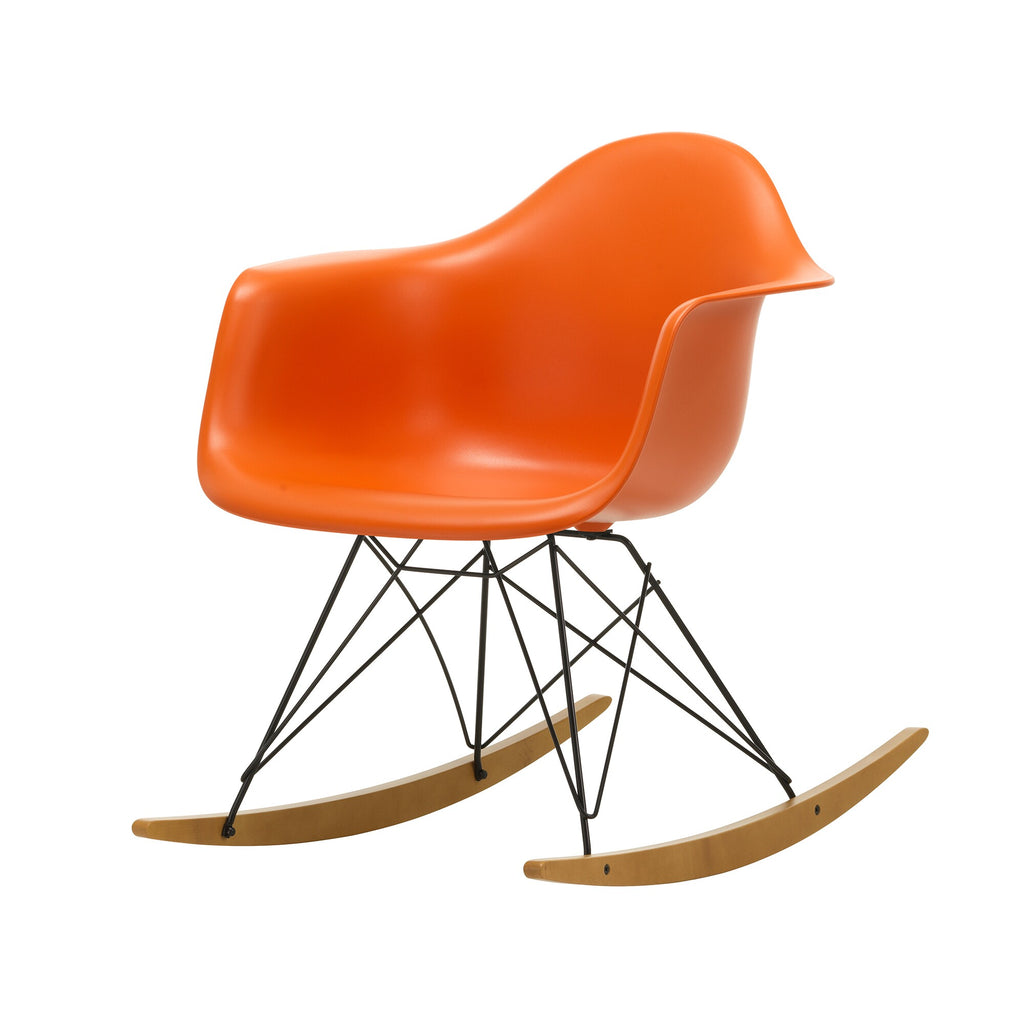 Vitra Eames Plastic Armchair RAR RE Schaukelstuhl schwarz Ahorn gelblich