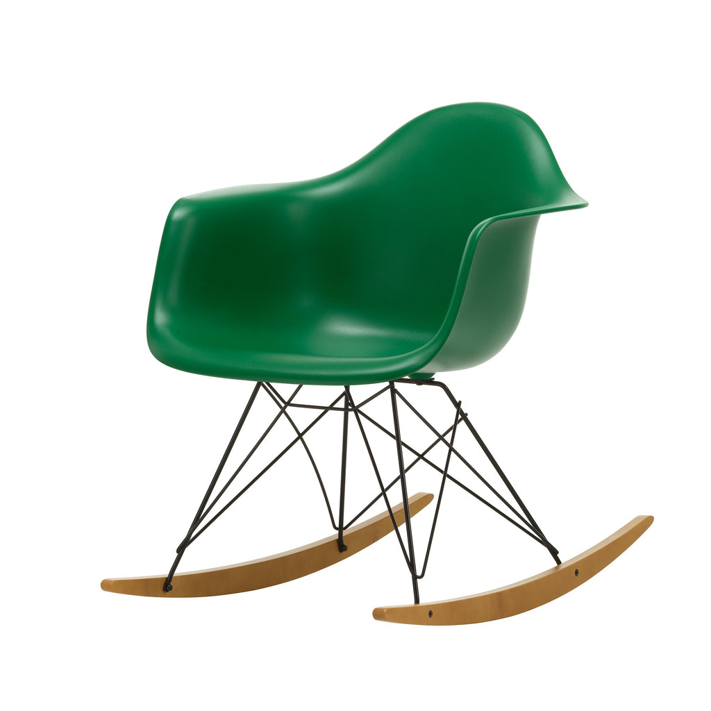 Vitra Eames Plastic Armchair RAR RE Schaukelstuhl schwarz Ahorn gelblich