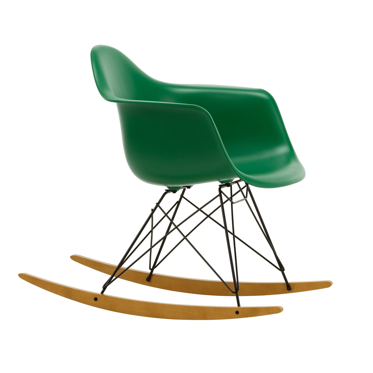 Vitra Eames Plastic Armchair RAR RE Schaukelstuhl schwarz Ahorn gelblich