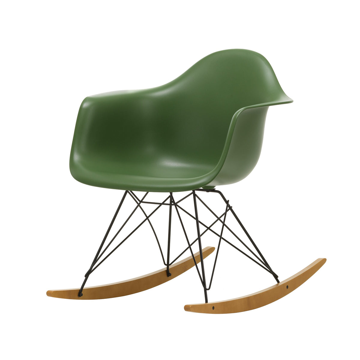 Vitra Eames Plastic Armchair RAR RE Schaukelstuhl schwarz Ahorn gelblich
