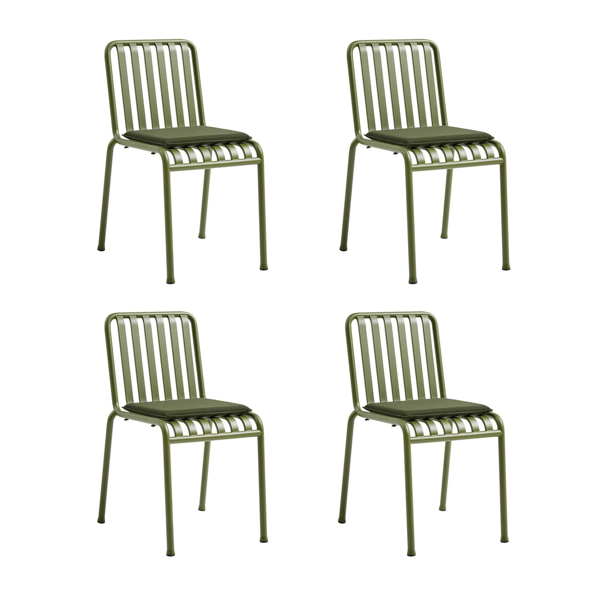 HAY Palissade Gartenstuhl mit Sitzkissen 4er Set