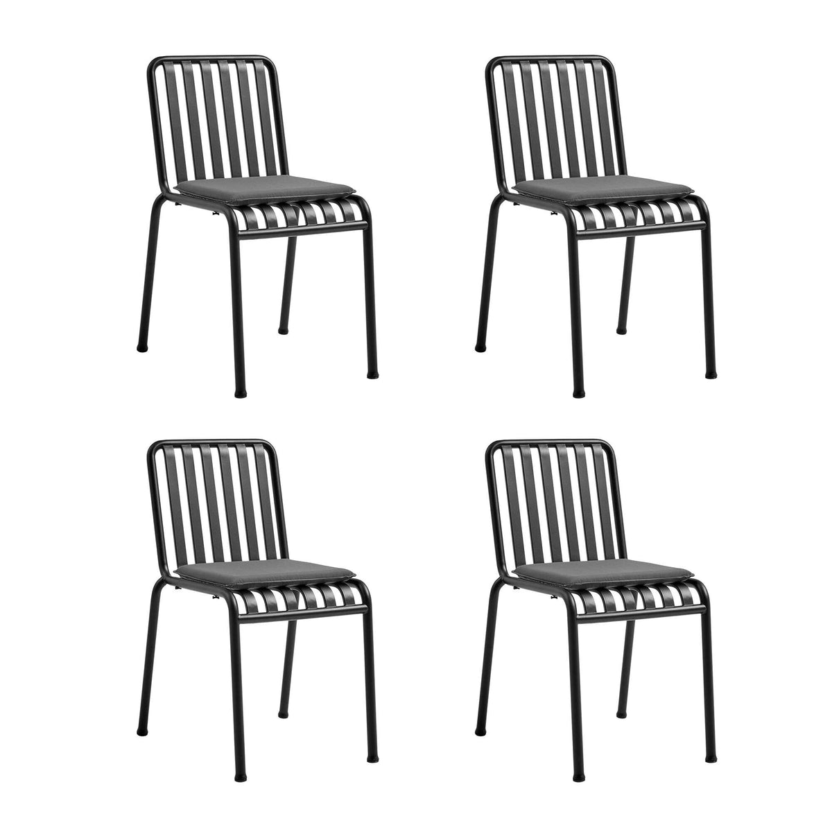 HAY Palissade Gartenstuhl mit Sitzkissen 4er Set