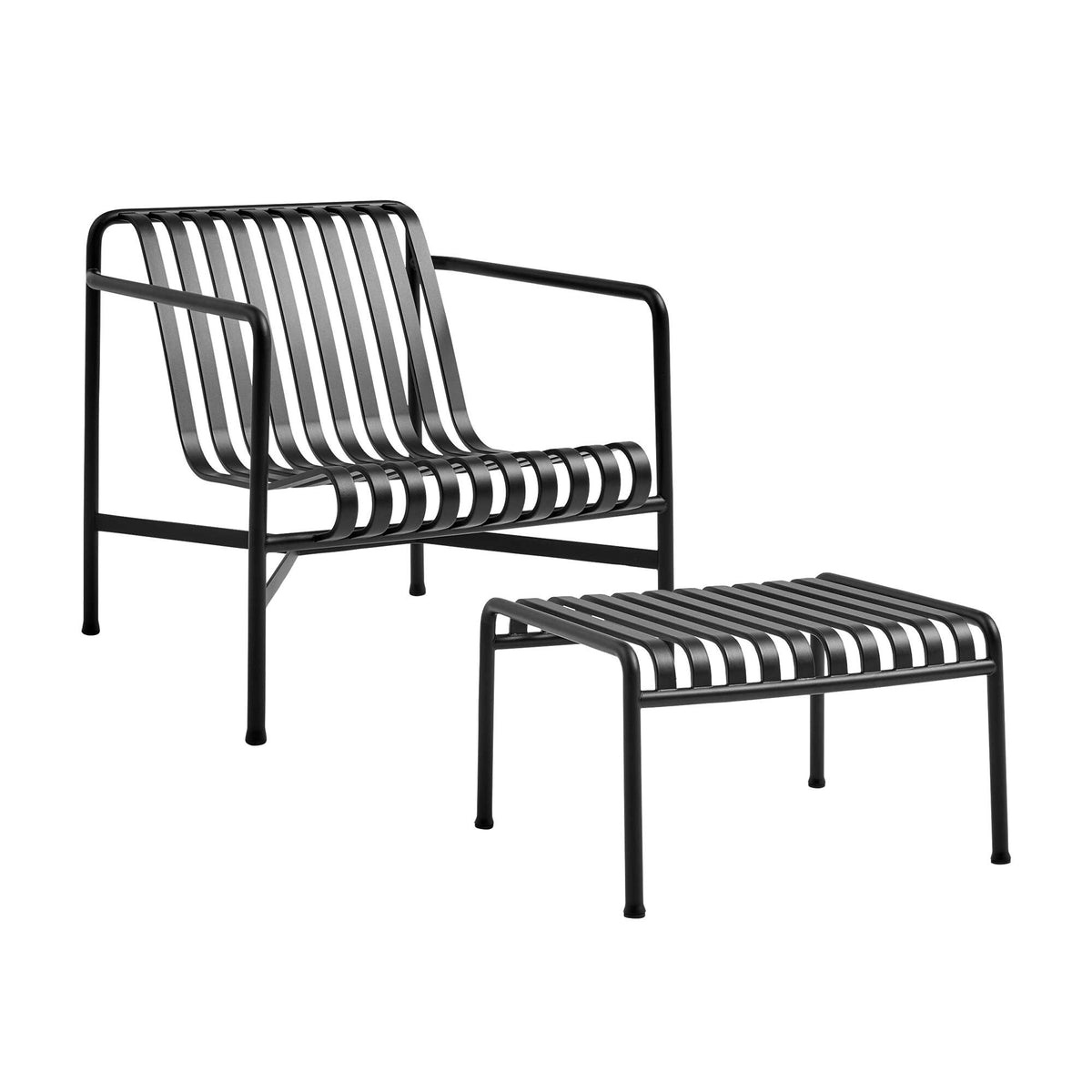 HAY Palissade Gartenset Lounge Chair Low + Ottoman