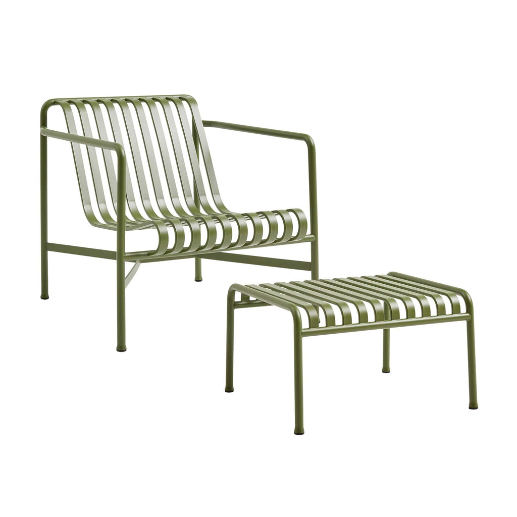 HAY Palissade Gartenset Lounge Chair Low + Ottoman