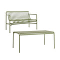 HAY Palissade Gartenset Tisch + Dining Bank