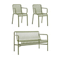 HAY Palissade Gartenset Dining Bank + 2 Armchairs