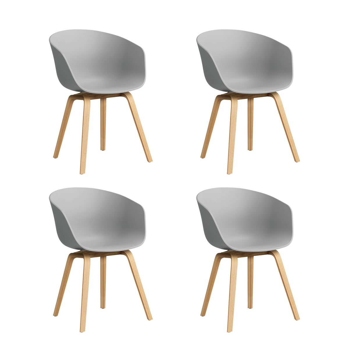 HAY About a Chair AAC 22 2.0 Armlehnstuhl Eiche lackiert 4er Set