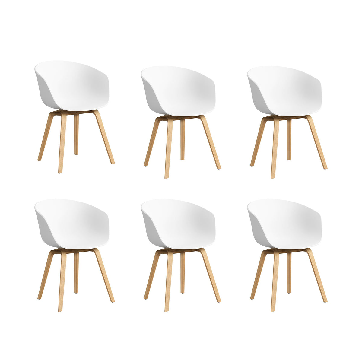 HAY About a Chair AAC 22 2.0 Armlehnstuhl Eiche lackiert 6er Set
