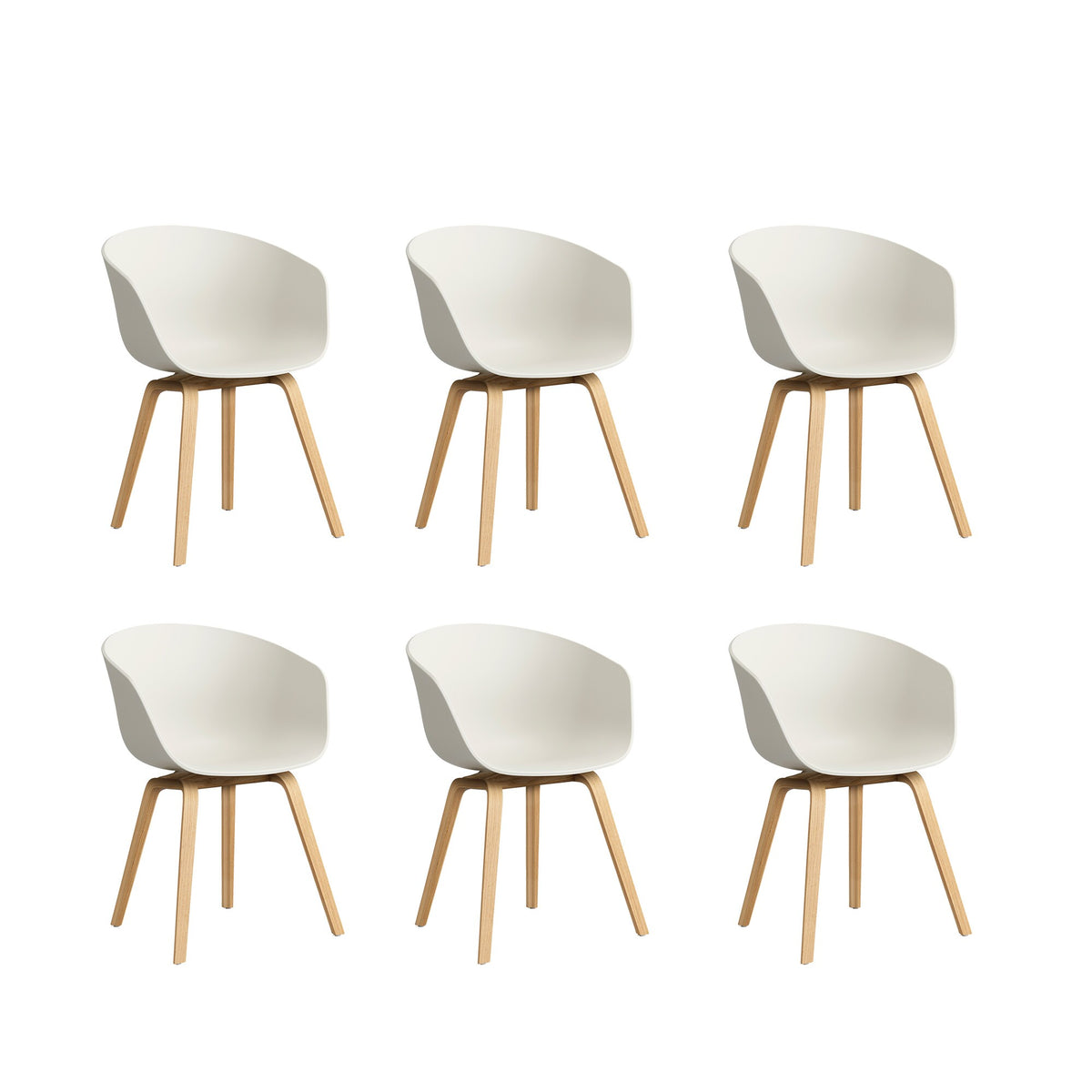 HAY About a Chair AAC 22 2.0 Armlehnstuhl Eiche lackiert 6er Set
